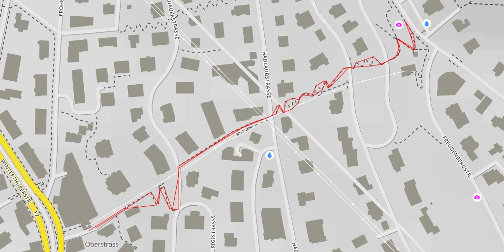 Map of the trail for Germaniastrasse - Zürich