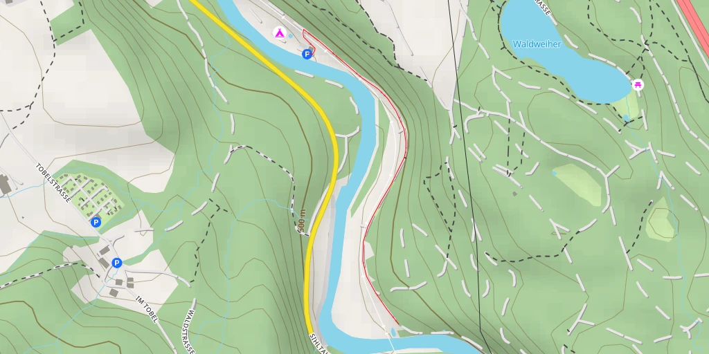 Carte de l'itinéraire :  Sihluferweg - Sihluferweg