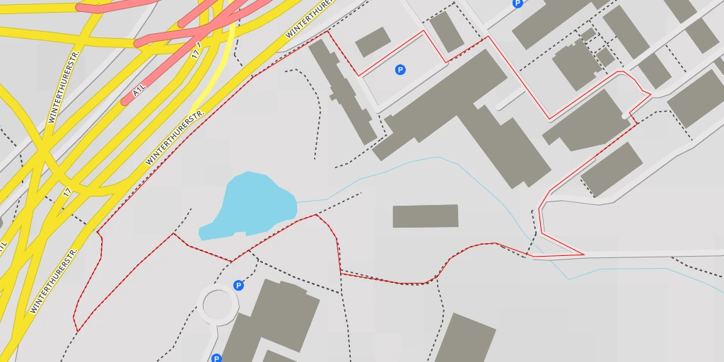 Carte de l'itinéraire :  Universität Zürich Irchel - In der Hub - Zürich