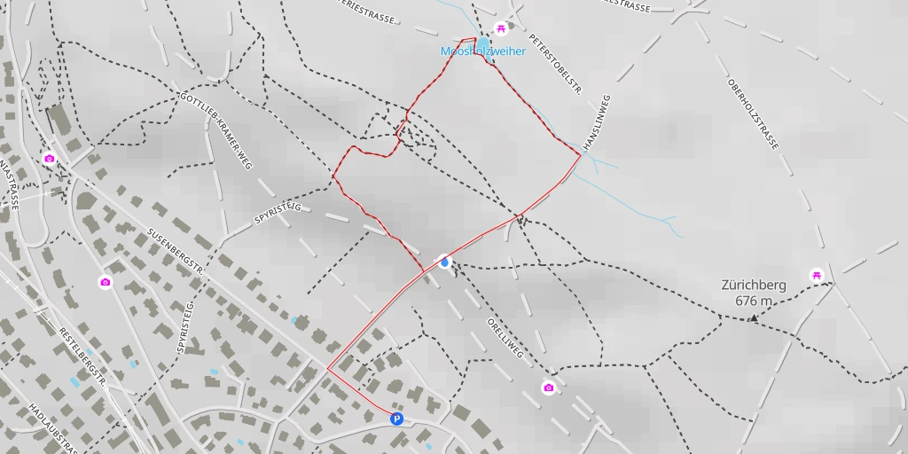 Carte de l'itinéraire :  Batteriestrasse - Batteriestrasse - Zürich