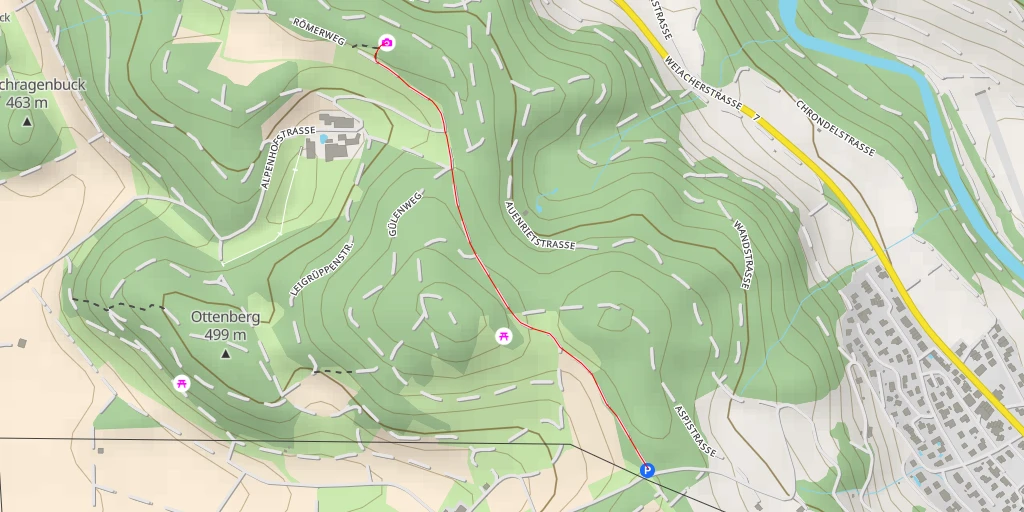 Map of the trail for Petersbodenturm