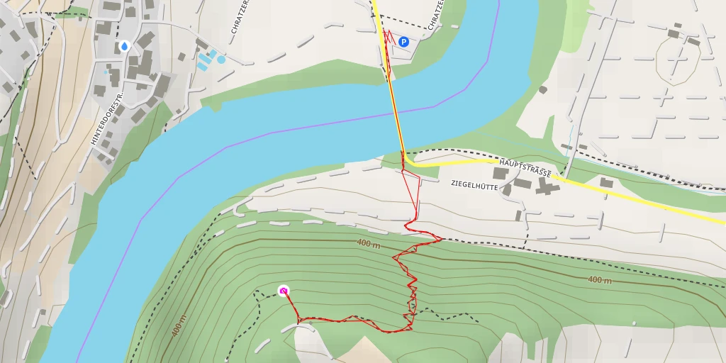 Map of the trail for Tüfels Chanzel