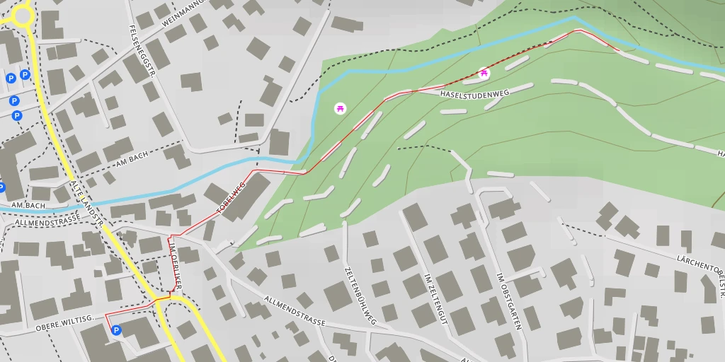 Map of the trail for Tobelweg - Tobelweg