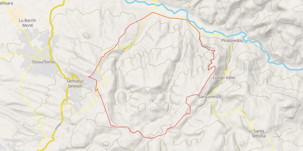 Map of the trail for Vedetta San Lorenzo - Sènnaru/Sennori