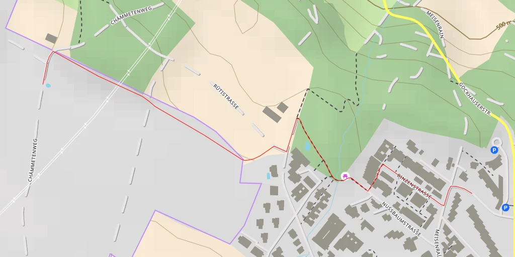 Map of the trail for Chämmetenweg - Chämmetenweg - Zürich