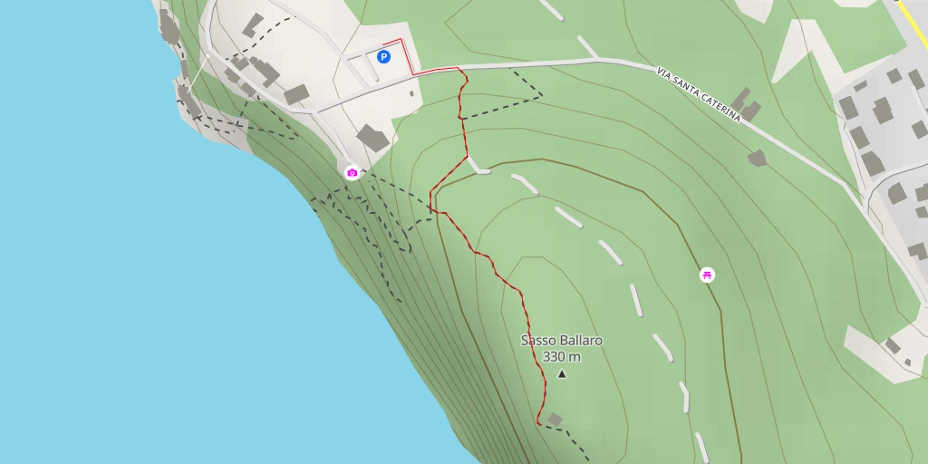 Map of the trail for Roccia del Sasso Ballaro