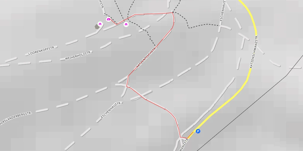 Map of the trail for Loorenkopf Turm