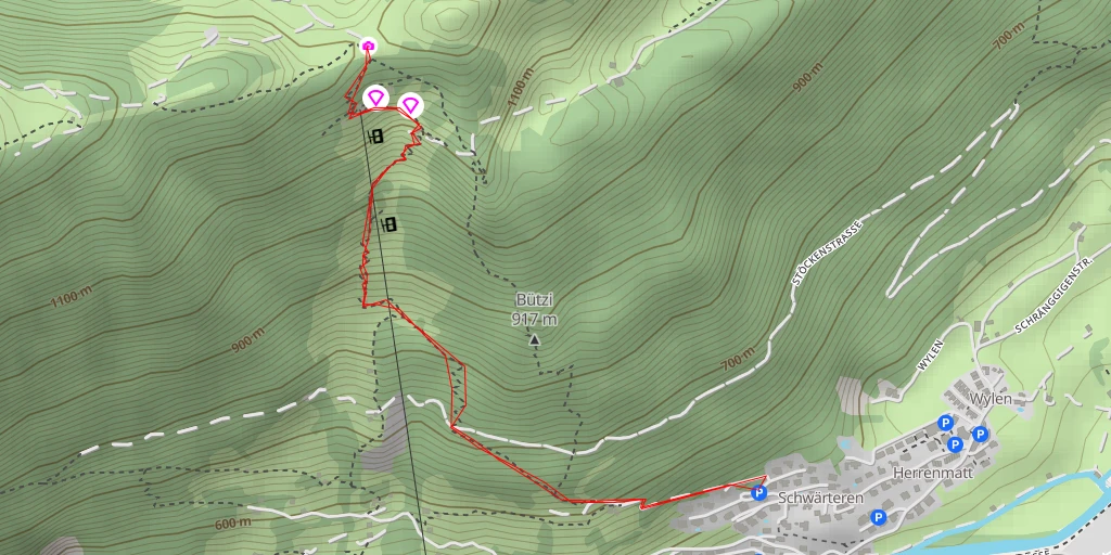 Map of the trail for Schwand