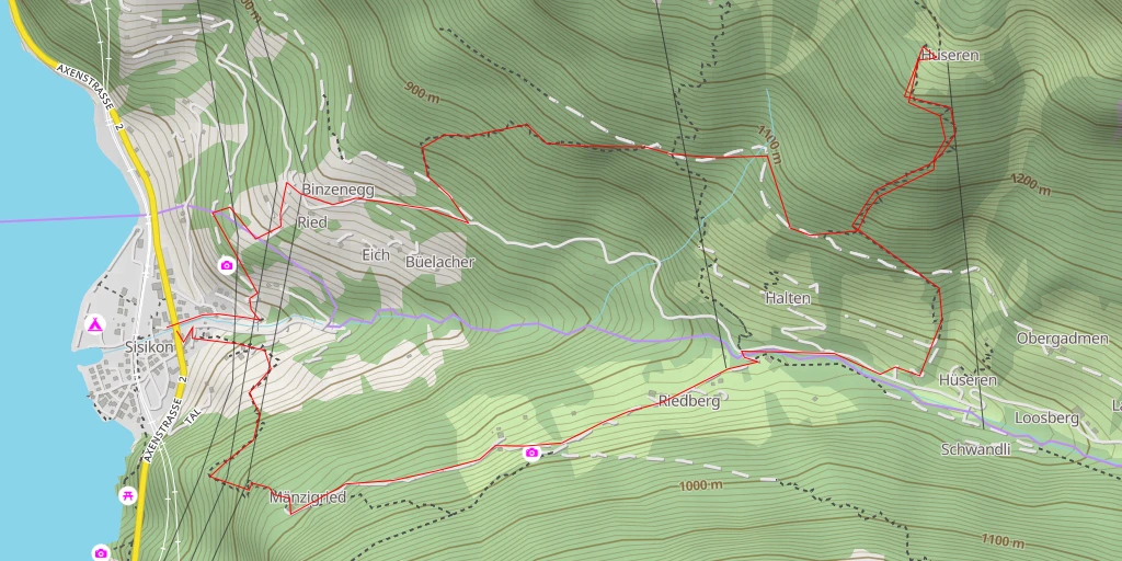 Map of the trail for Riemenstalden