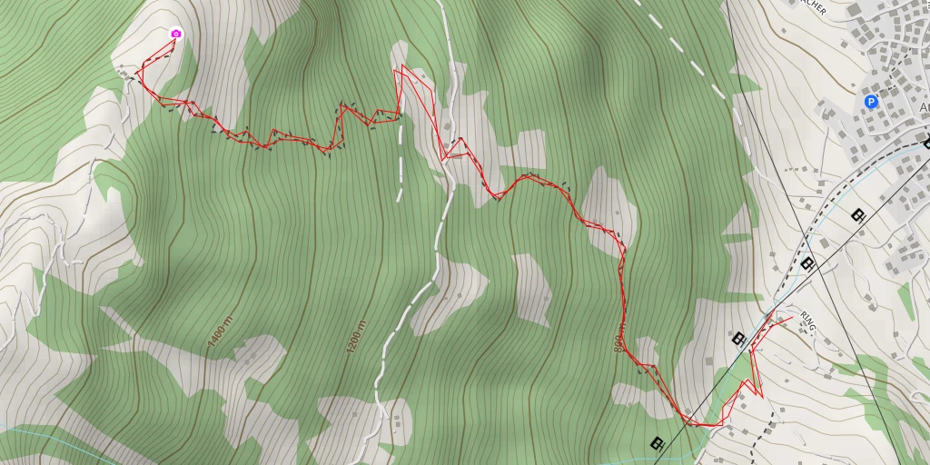 Map of the trail for Seewlistock 1546m