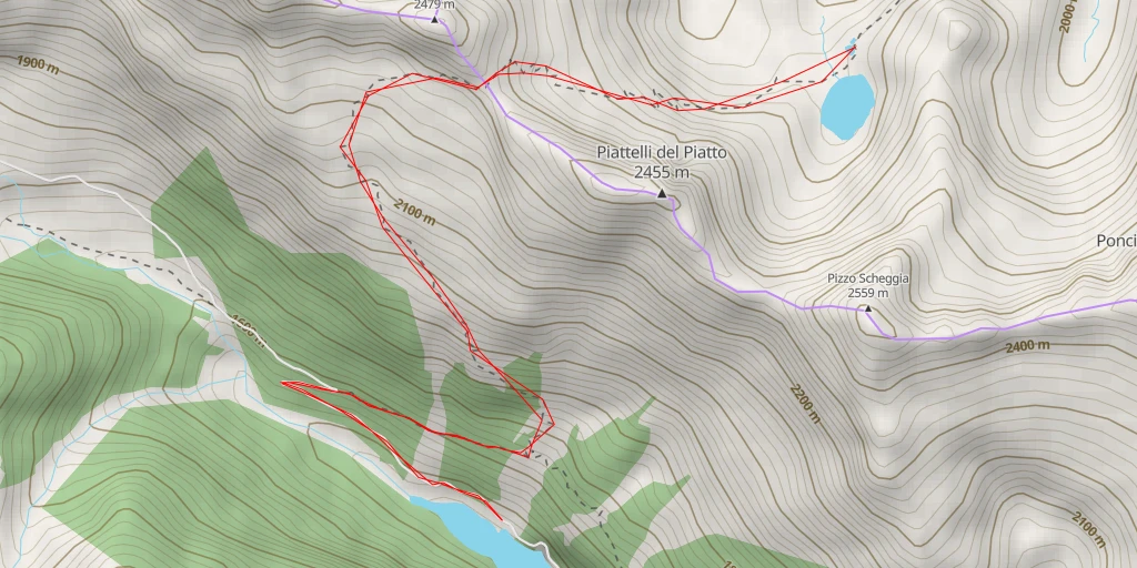 Carte de l'itinéraire :  Strada Alpe Calcascia - Strada Alpe Calcascia