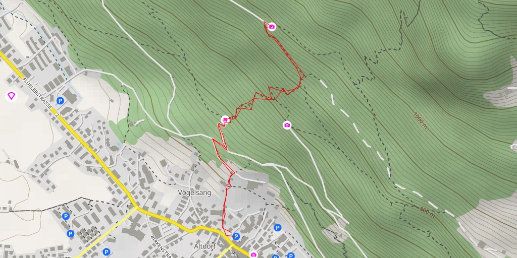 Map of the trail for Altdorfer Bannwald