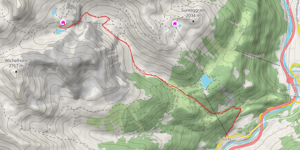 Map of the trail for Leutschachhütte SAC