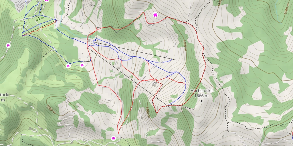 Map of the trail for Hochstuckli - Schwyz