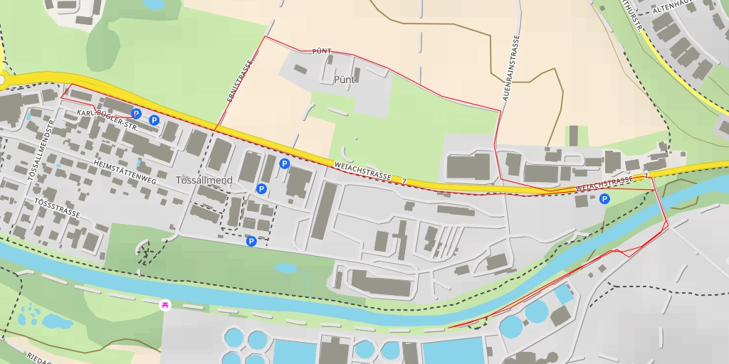 Map of the trail for Abwasserreinigungsanlage in der Hard - Im Bruni - Winterthur