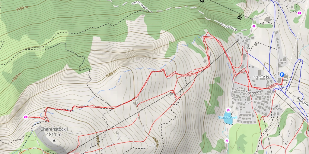 Map of the trail for Charenstöckli - Morschach