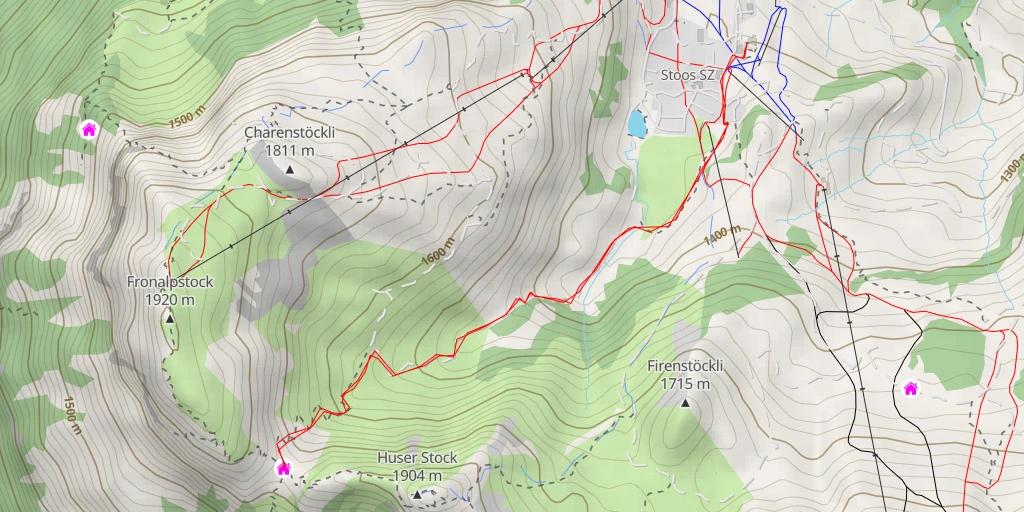 Map of the trail for Furggeli-Hütte