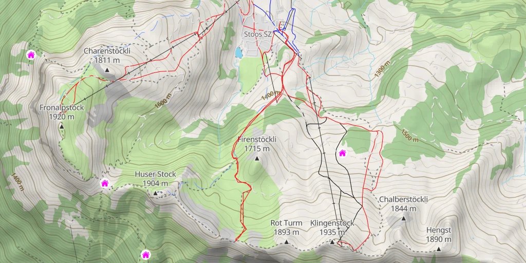 Map of the trail for Riemenstalden