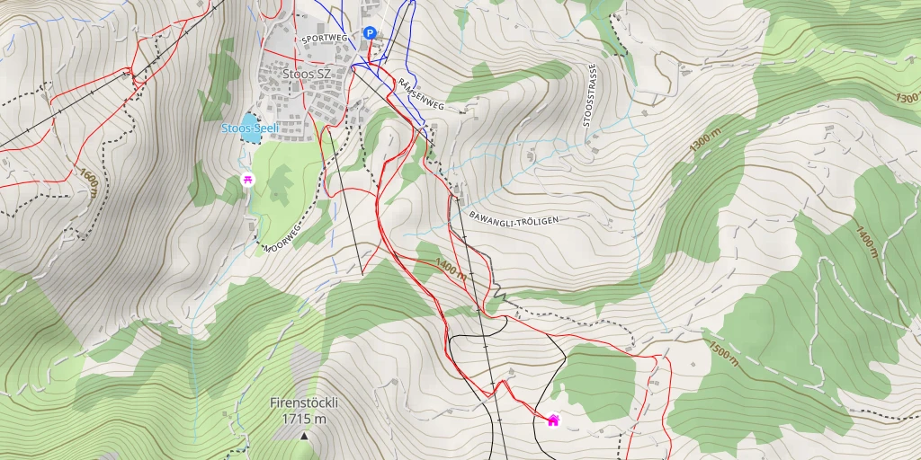 Map of the trail for Metzg-Hütte