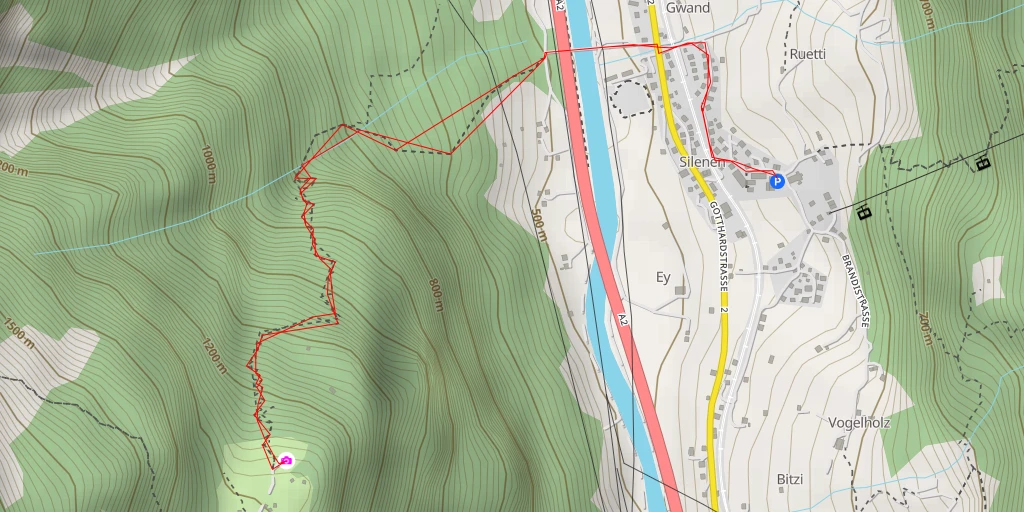 Map of the trail for Vorder Arni