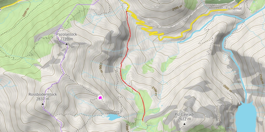 Map of the trail for Via Maighels - Via Maighels - Tujetsch