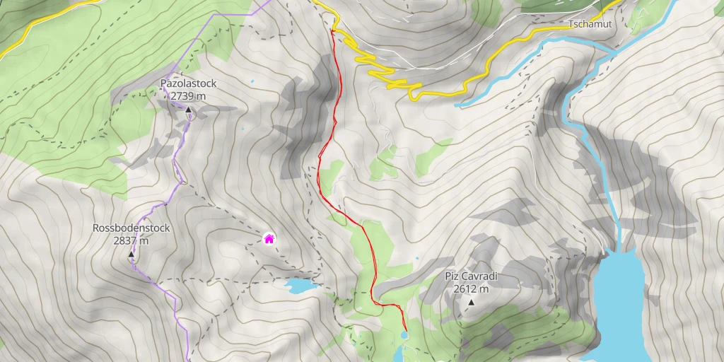 Map of the trail for Via Maighels - Via Maighels - Tujetsch