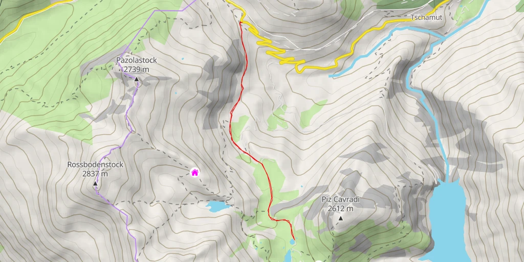 Map of the trail for Via Maighels - Via Maighels - Tujetsch