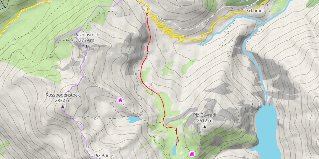 Map of the trail for Via Maighels - Via Maighels - Tujetsch