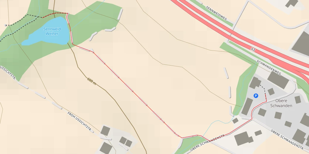 Map of the trail for Sennweid Weiher