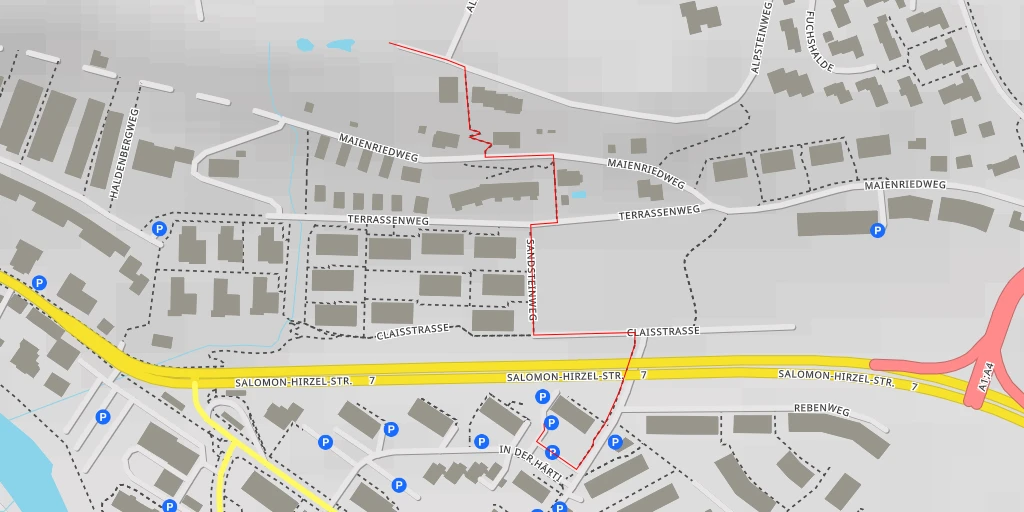 Map of the trail for Alpsteinweg - Winterthur