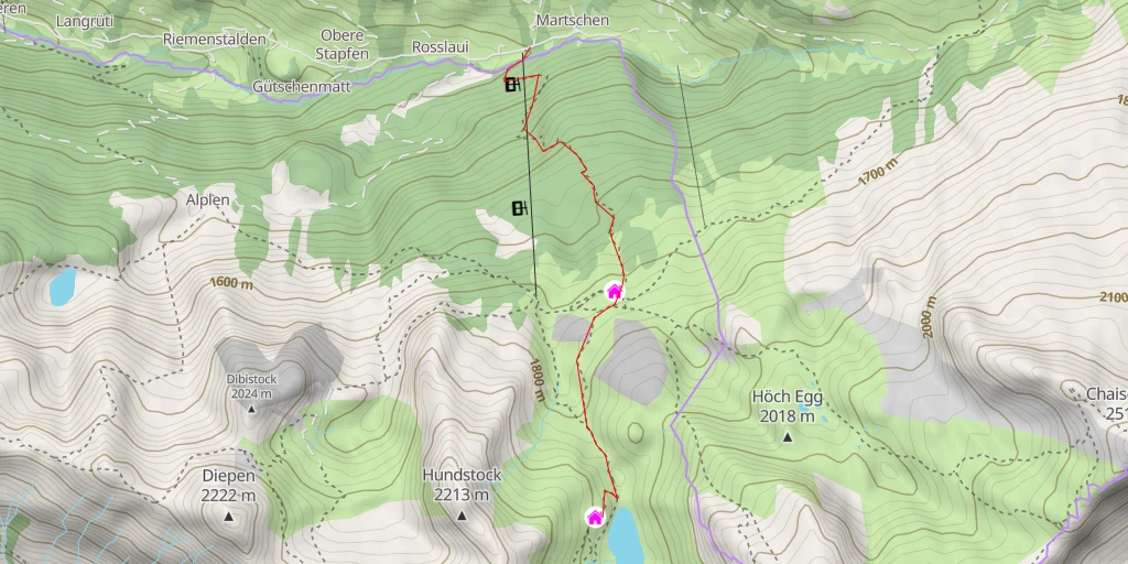 Map of the trail for Alp Spilau