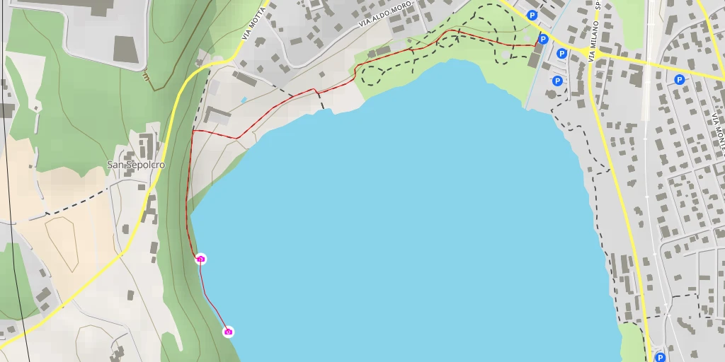 Map of the trail for Pista Ciclopedonale del Lago di Comabbio