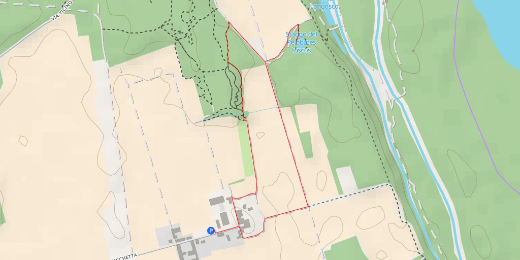 Map of the trail for Stagno del Pelobates fuscus