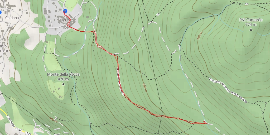 Map of the trail for Sass Gross