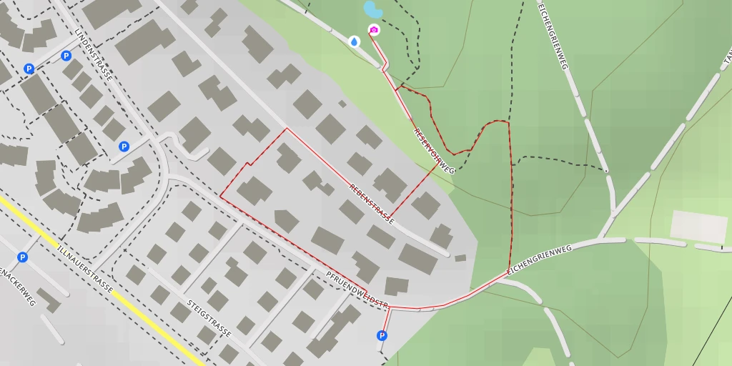 Map of the trail for Reservoir Reben