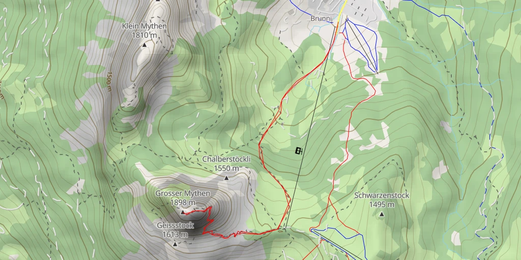Map of the trail for Grosser Mythen