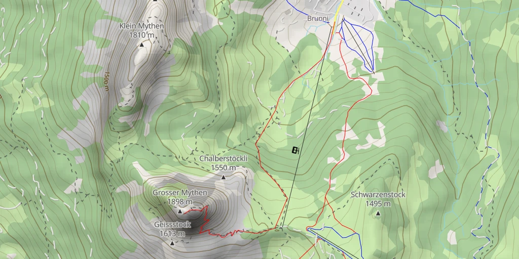 Map of the trail for Restaurant Grosser Mythen - Schwyz