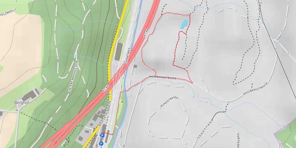 Carte de l'itinéraire :  Golf Kyburg - Rossbergstrasse - Winterthur