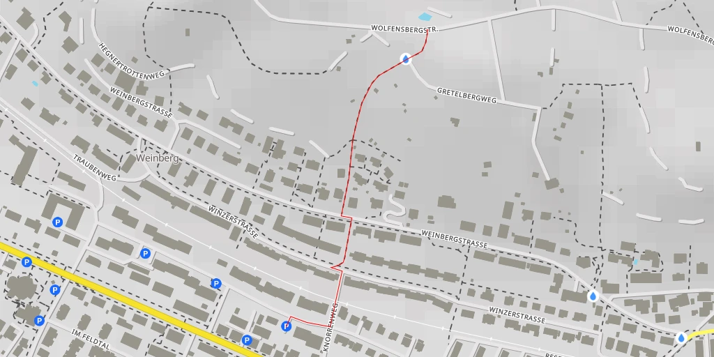 Map of the trail for Wolfensbergstrasse - Wolfensbergstrasse - Winterthur