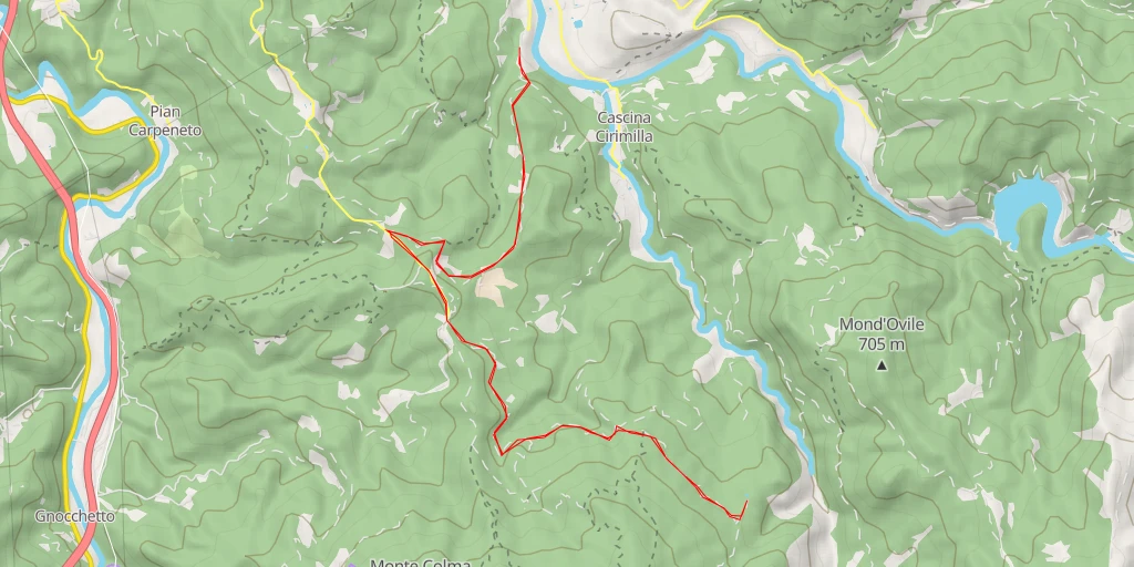 Map of the trail for Strada Fontanassi - Strada Fontanassi