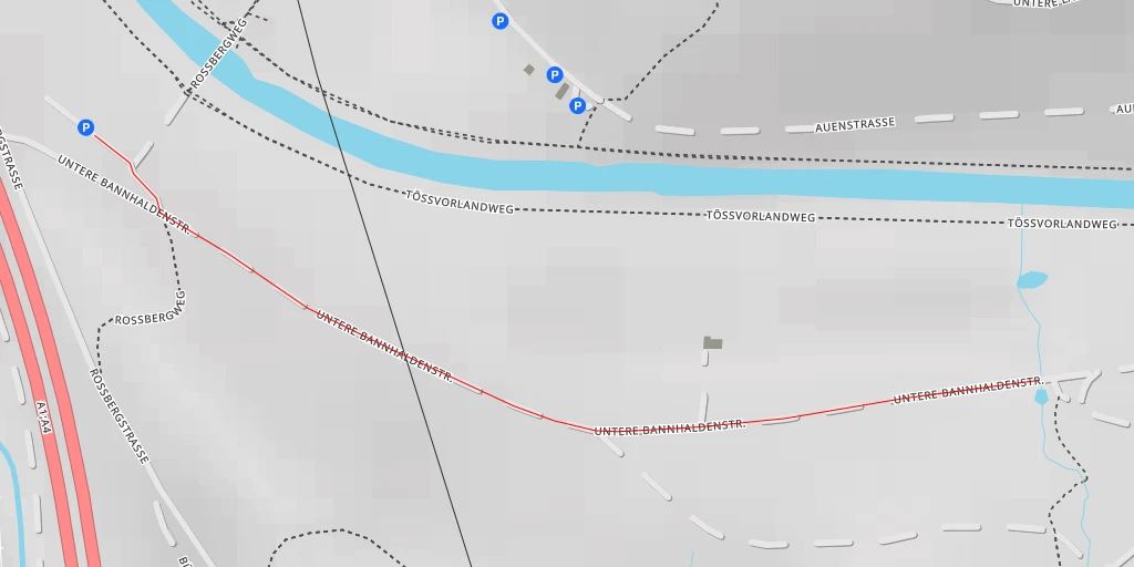 Carte de l'itinéraire :  Untere Bannhaldenstrasse - Untere Bannhaldenstrasse - Winterthur