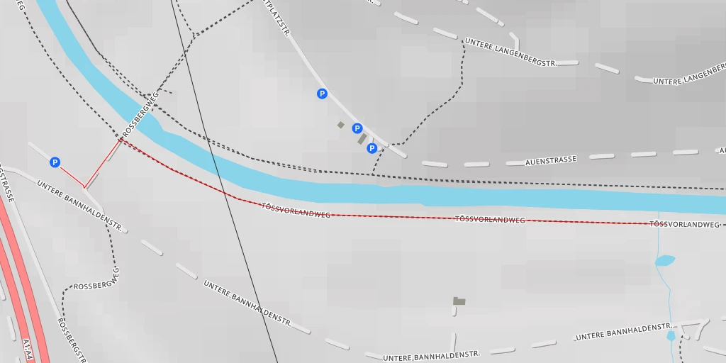 Carte de l'itinéraire :  Tössvorlandweg - Tössvorlandweg - Winterthur