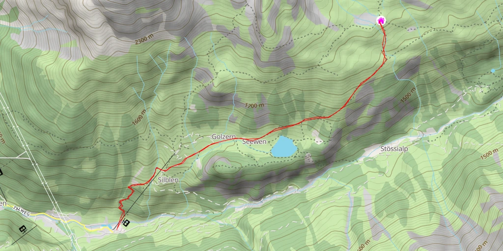 Map of the trail for Windgällenhütte