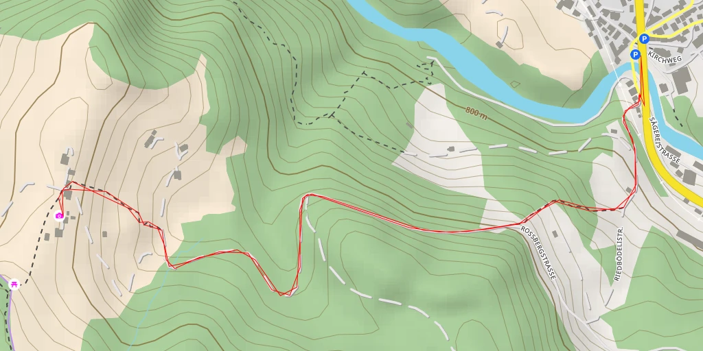 Map of the trail for Rossberg