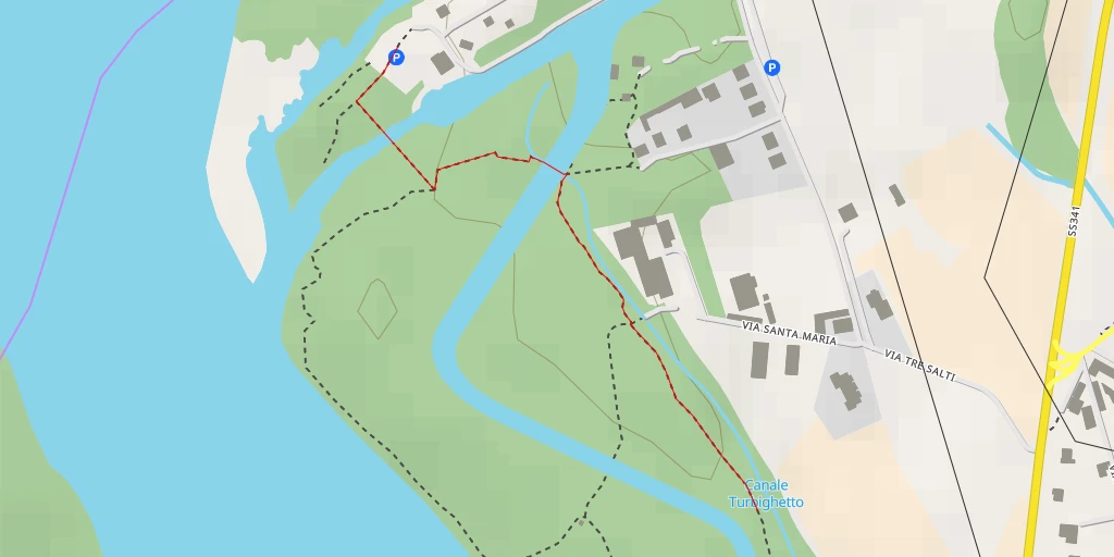 Map of the trail for Canale Turbighetto