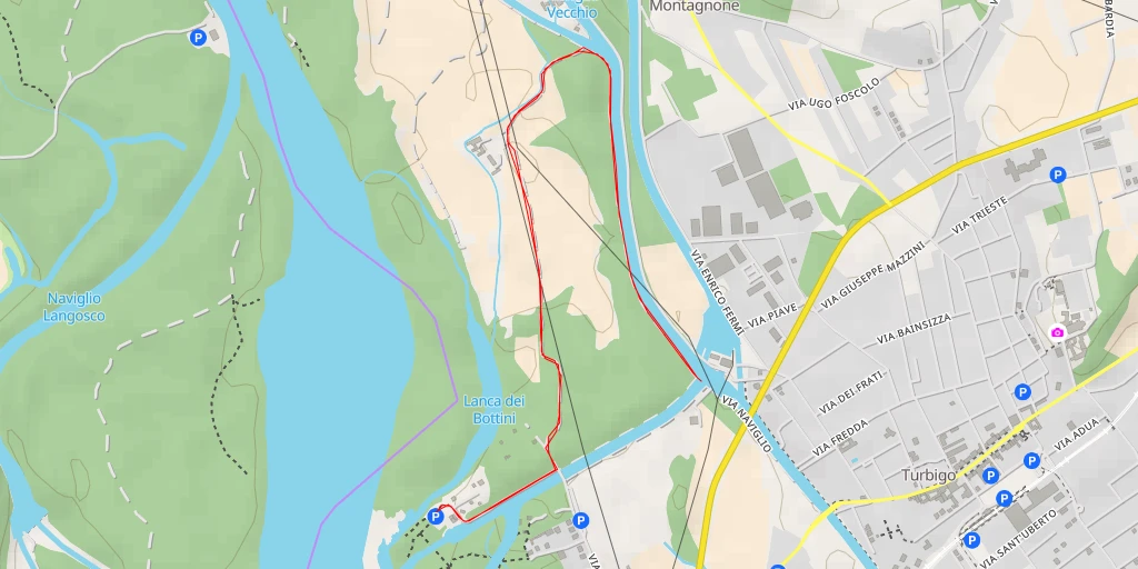 Map of the trail for Via Naviglio - Via Naviglio