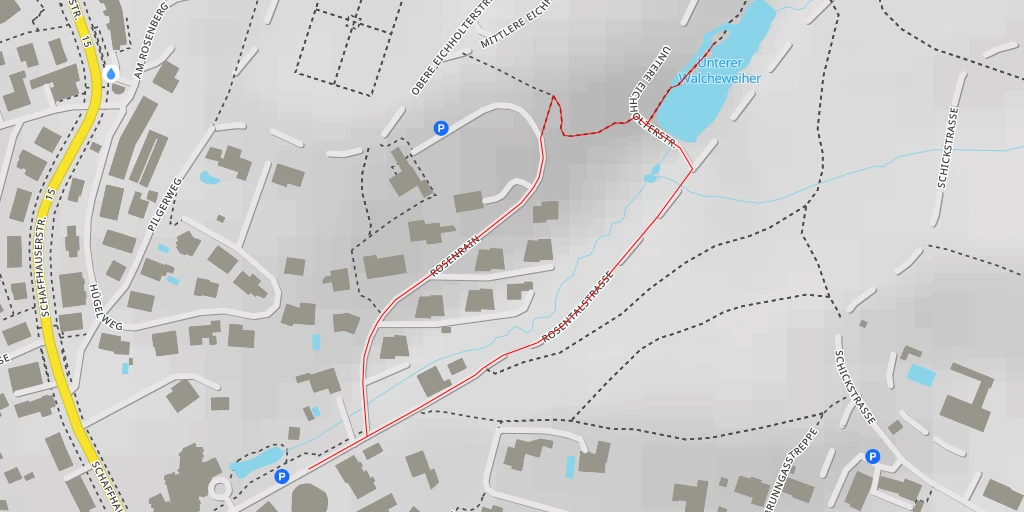 Map of the trail for Unterer Walcheweiher