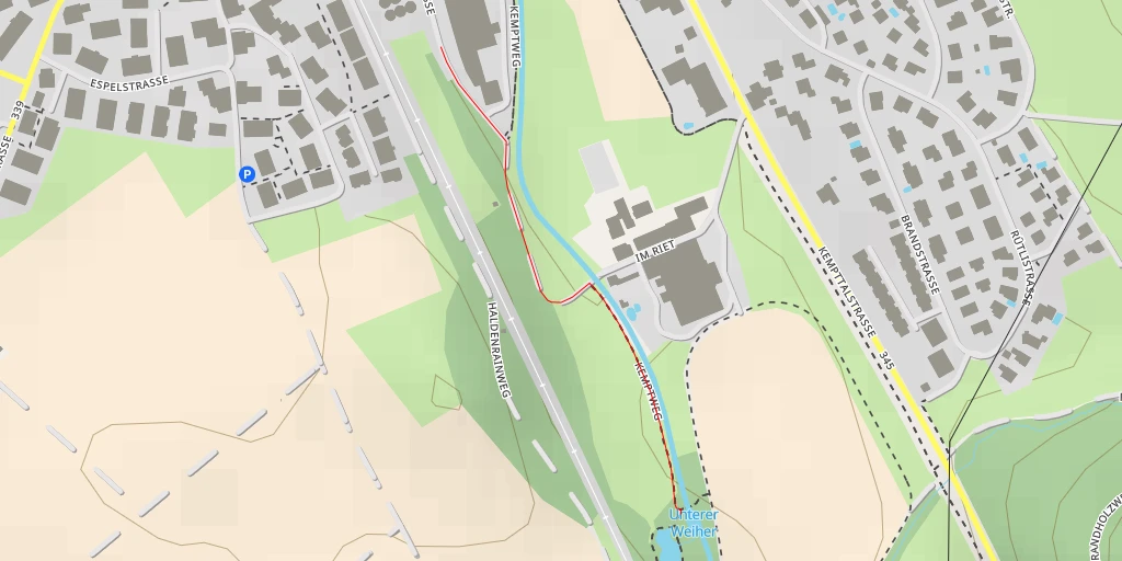 Map of the trail for Unterer Weiher