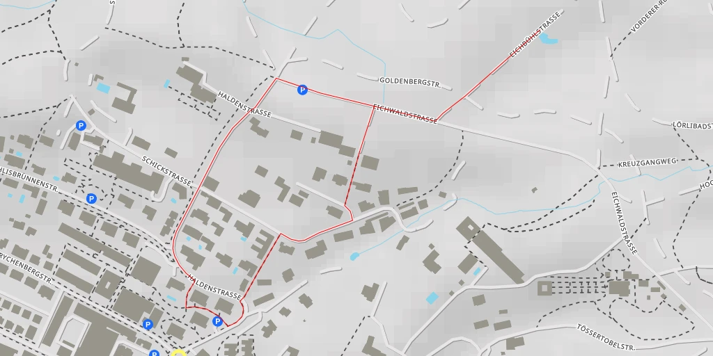 Map of the trail for Eichbühlstrasse - Winterthur