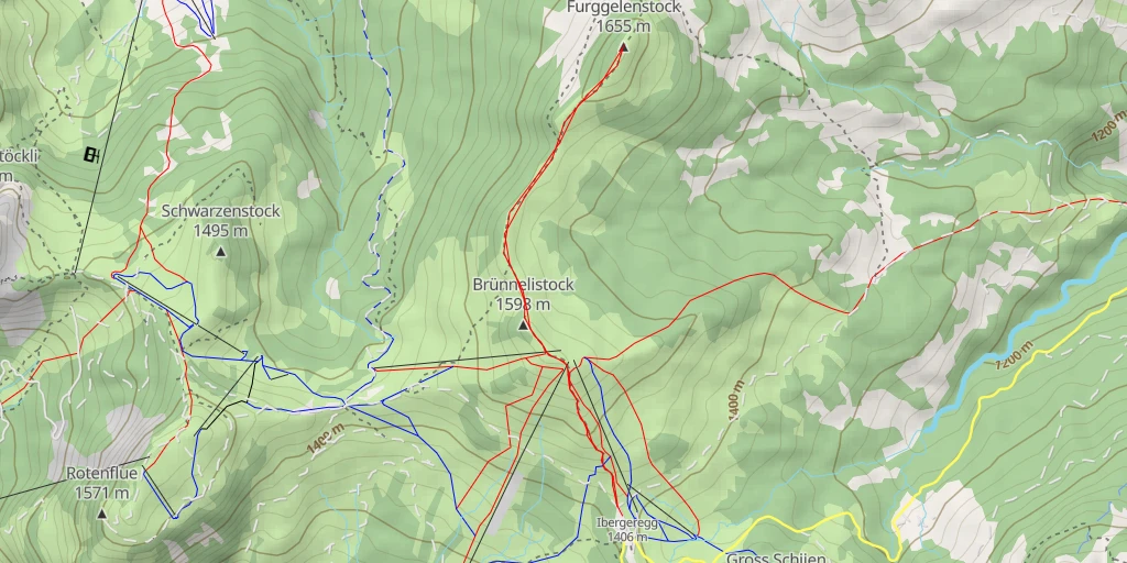 Map of the trail for Furggelenstock